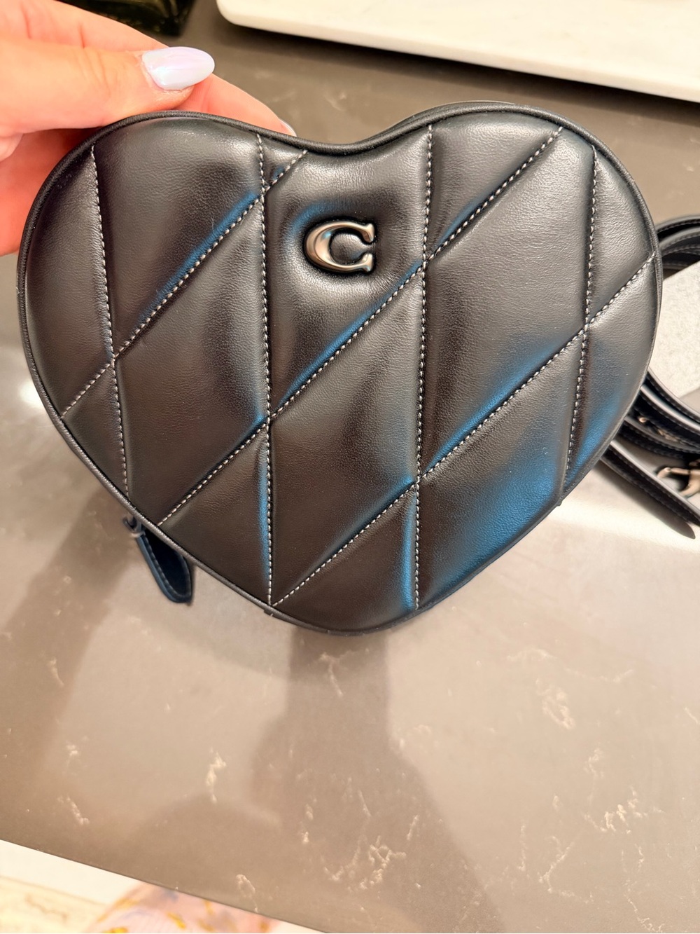 Coach Heart Quilted Crossbody Bag in Black